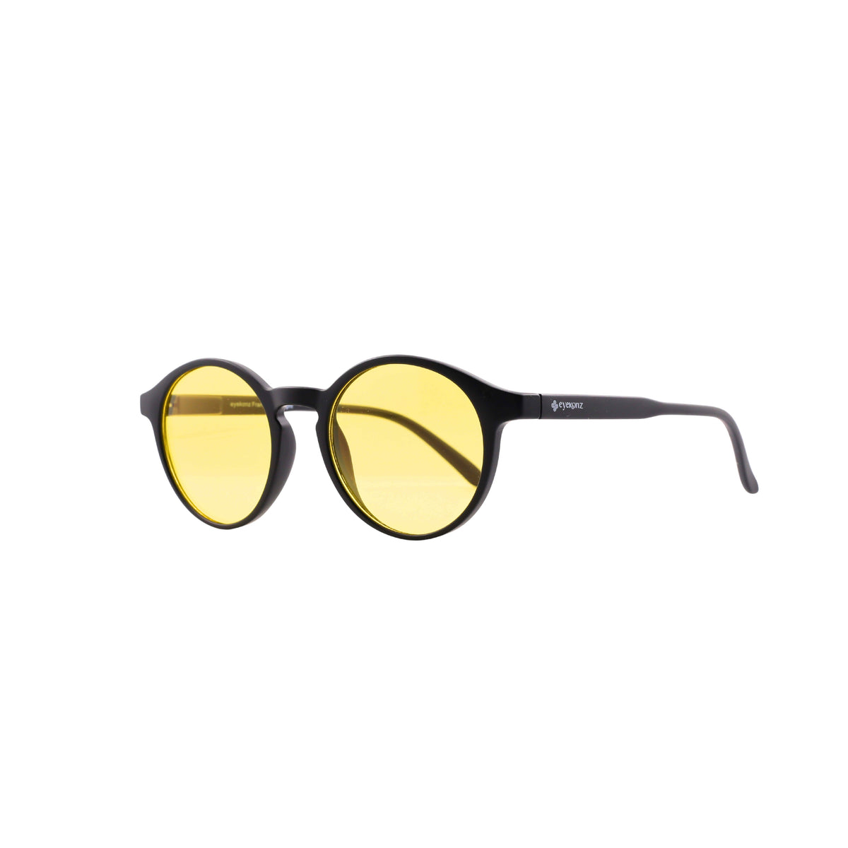 EK5 Round Black Frame – photochromic blue light Yellow Lens
